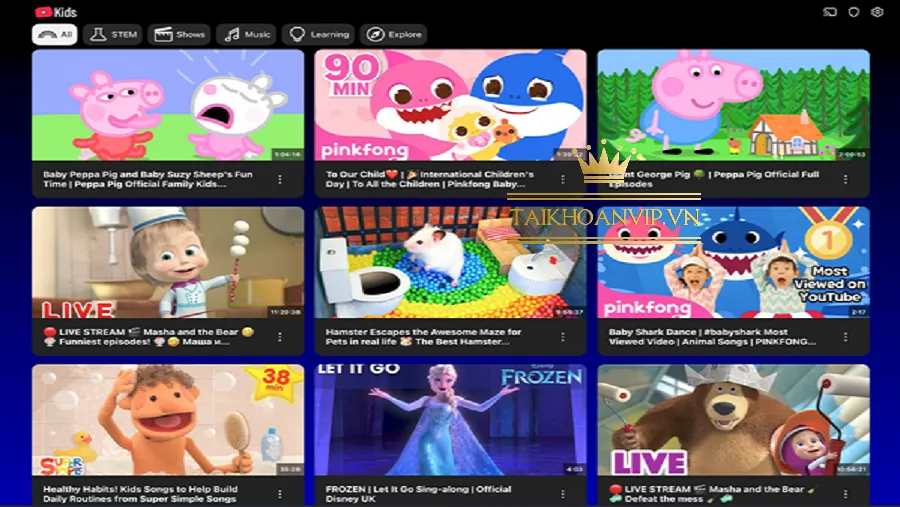 Tính năng nổi bật của YouTube Kids 2025