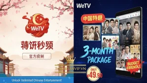 Mua tài khoản wetv trung quốc xem phim độc quyền, wetv original, 4K mượt, giá tốt. Giao nhanh 1–10 phút tại Taikhoanvip.vn.