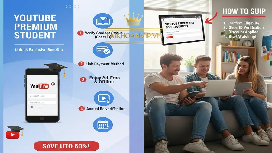 Cách đăng ký YouTube Premium sinh viên 2025 – Hướng dẫn chi tiết dễ làm