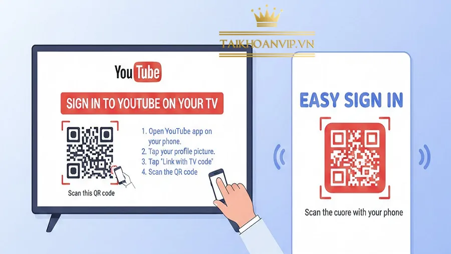 Cách đăng nhập YouTube trên tivi bằng mã QR nhanh – an toàn – chuẩn Google