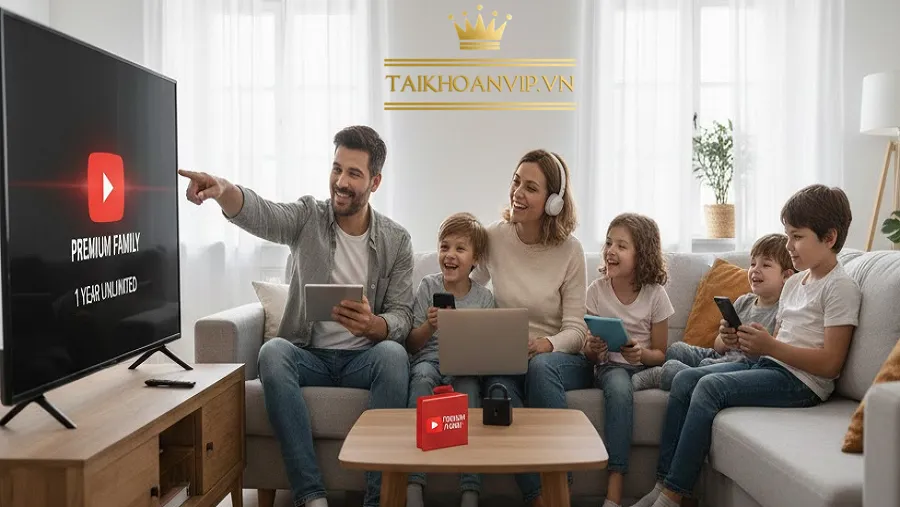 YouTube Premium Family 1 Year – Gói Gia Đình Xem Không Quảng Cáo 12 Tháng