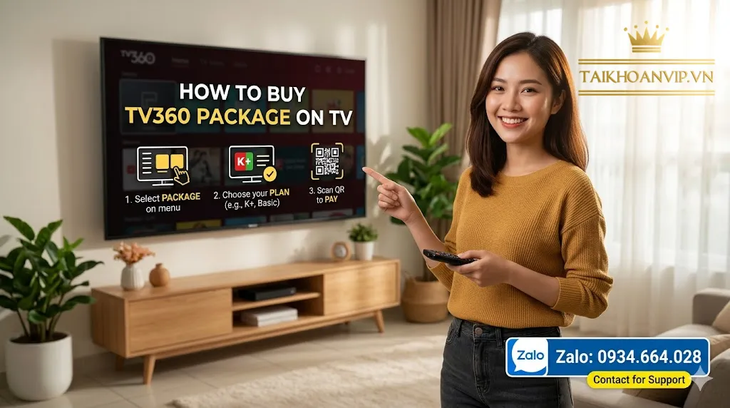 Hướng dẫn cách mua gói TV360 trên tivi chi tiết