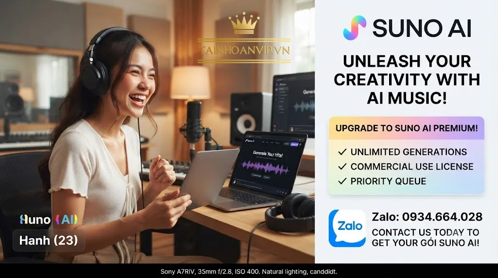 Gói tài khoản Suno AI
