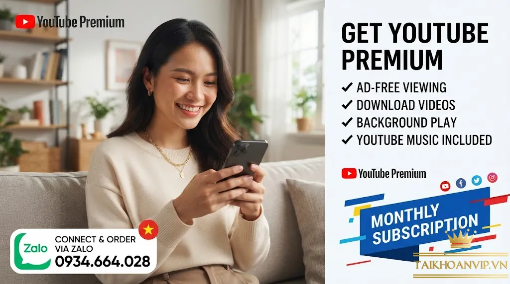 Mua YouTube Premium theo tháng giá rẻ