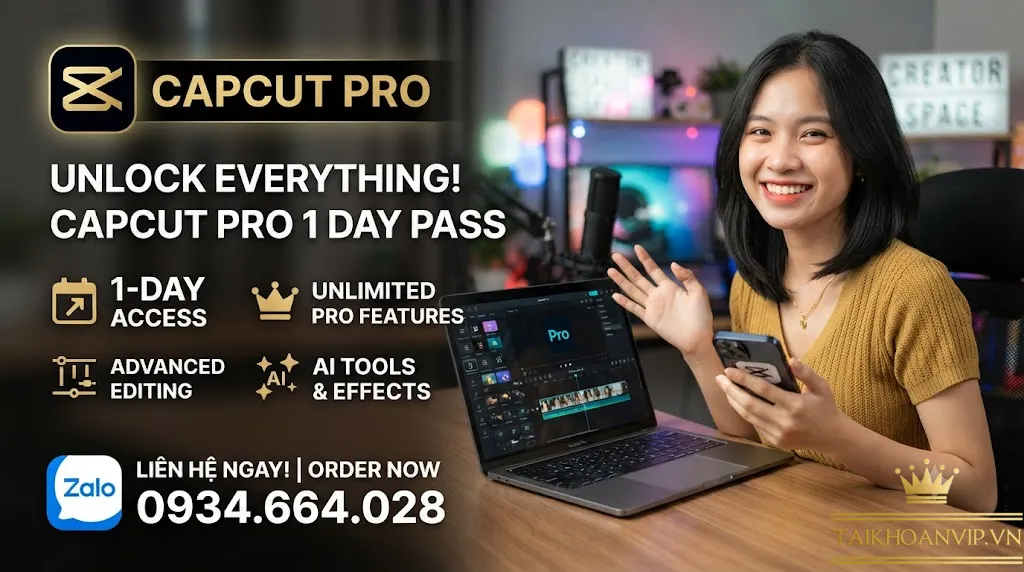 Mua capcut pro 1 ngày