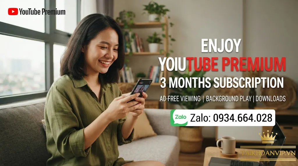 Mua tài khoản YouTube Premium 3 tháng