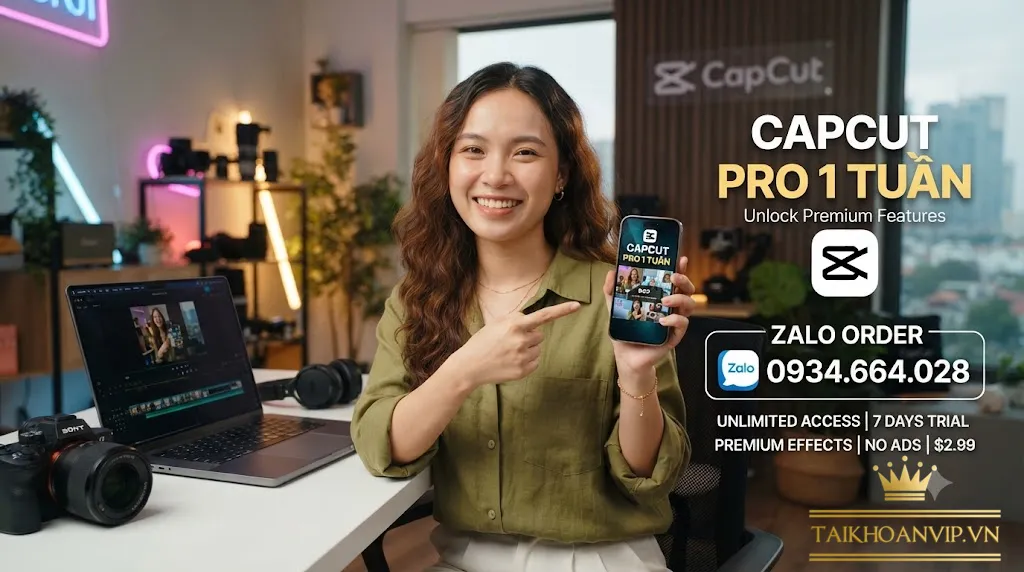 Mua tài khoản capcut pro 1 tuần
