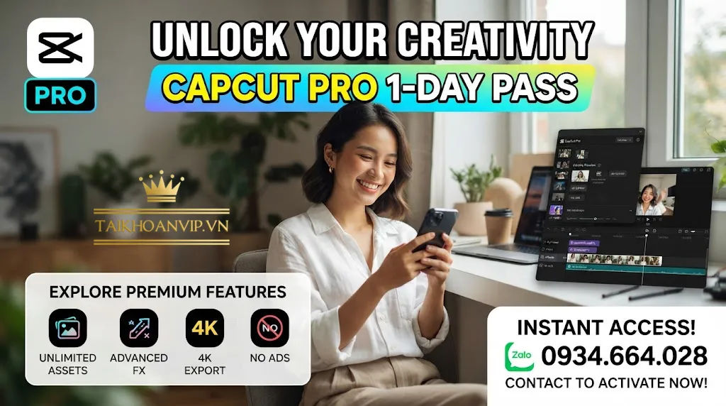 capcut pro 1 ngày