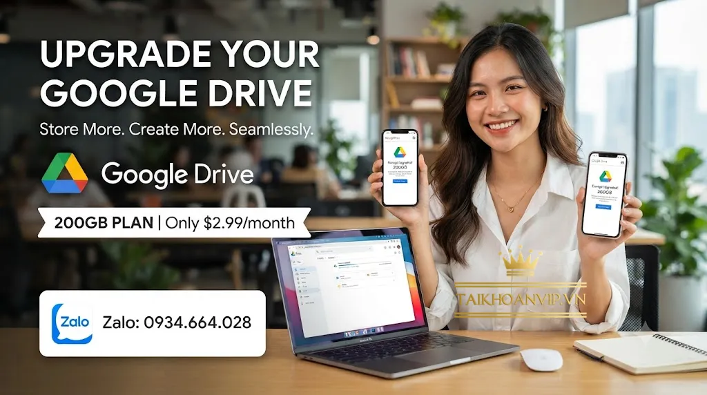 nâng cấp google drive