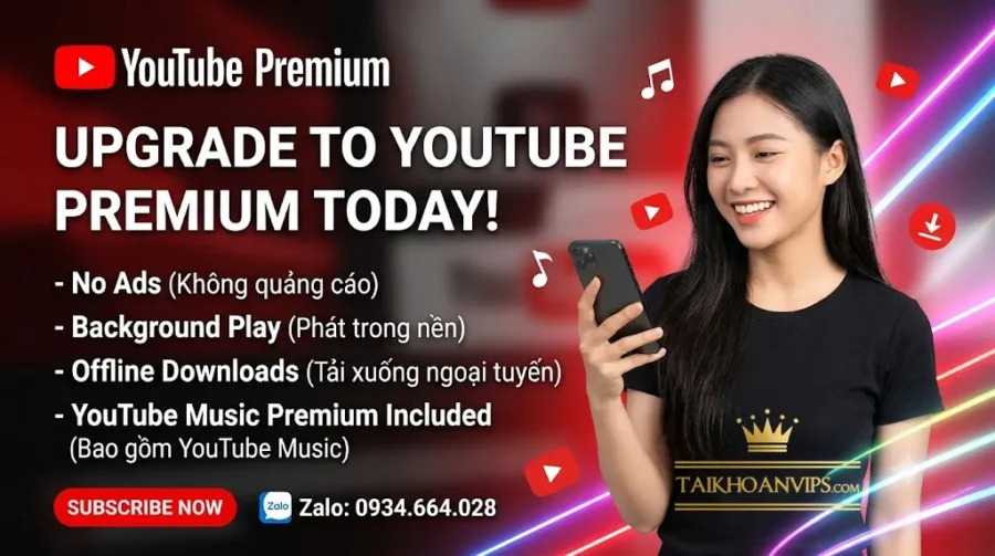 Đăng ký tài khoản YouTube Premium giá rẻ, dễ dàng
