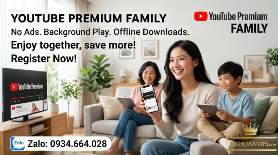 Đăng ký YouTube Premium gia đình giá tốt